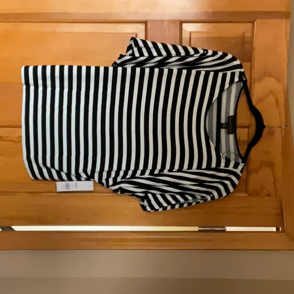 Soft cotton black and white striped shirt